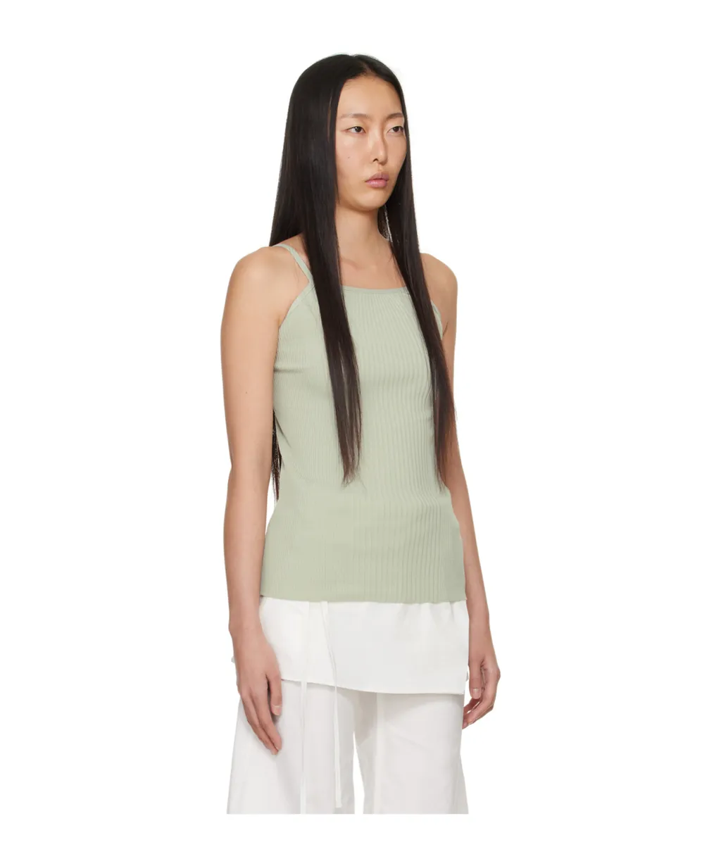 Halterneck Ribbed Tank Top