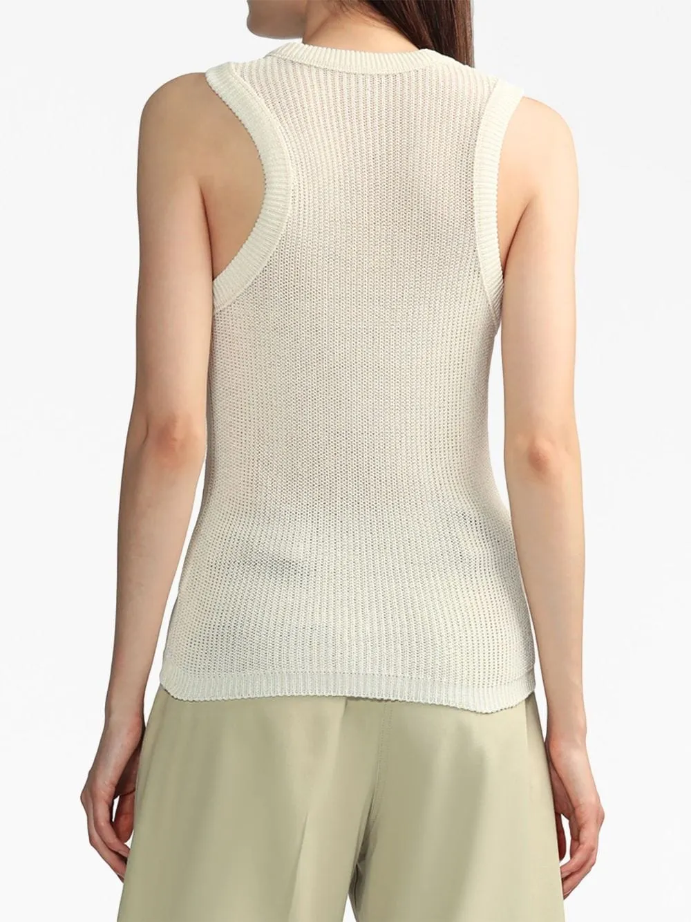 Sleeveless Knitted Vest With Round Neck