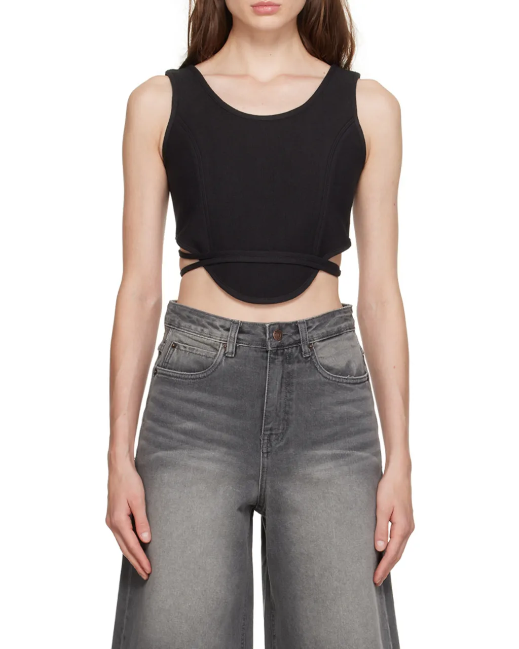 Round Collar Logo Vest