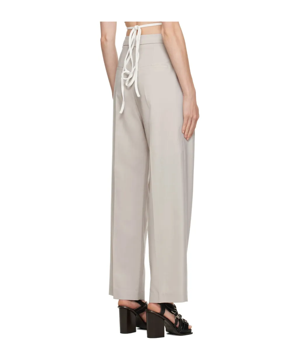 Belt Loop Deep Pleated Casual Pants