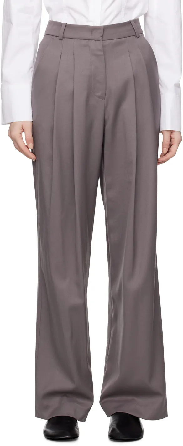 Pleated High-Waist Trousers