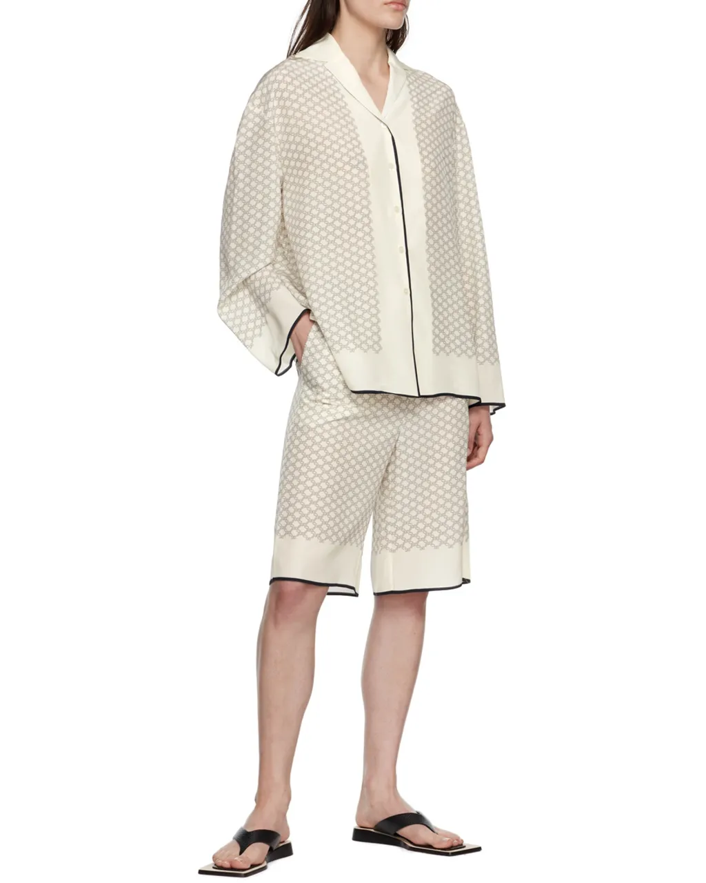 Monogram-Pattern Knee-Length Shorts