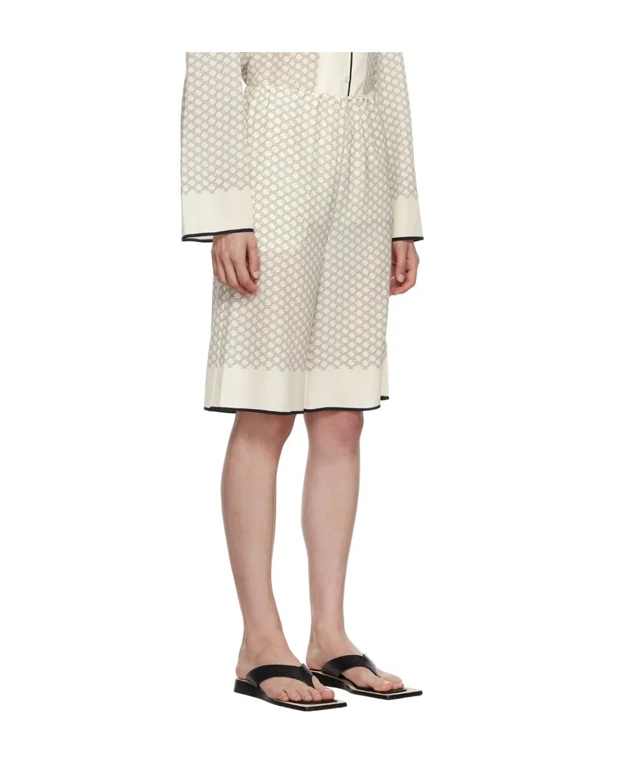 Monogram-Pattern Knee-Length Shorts