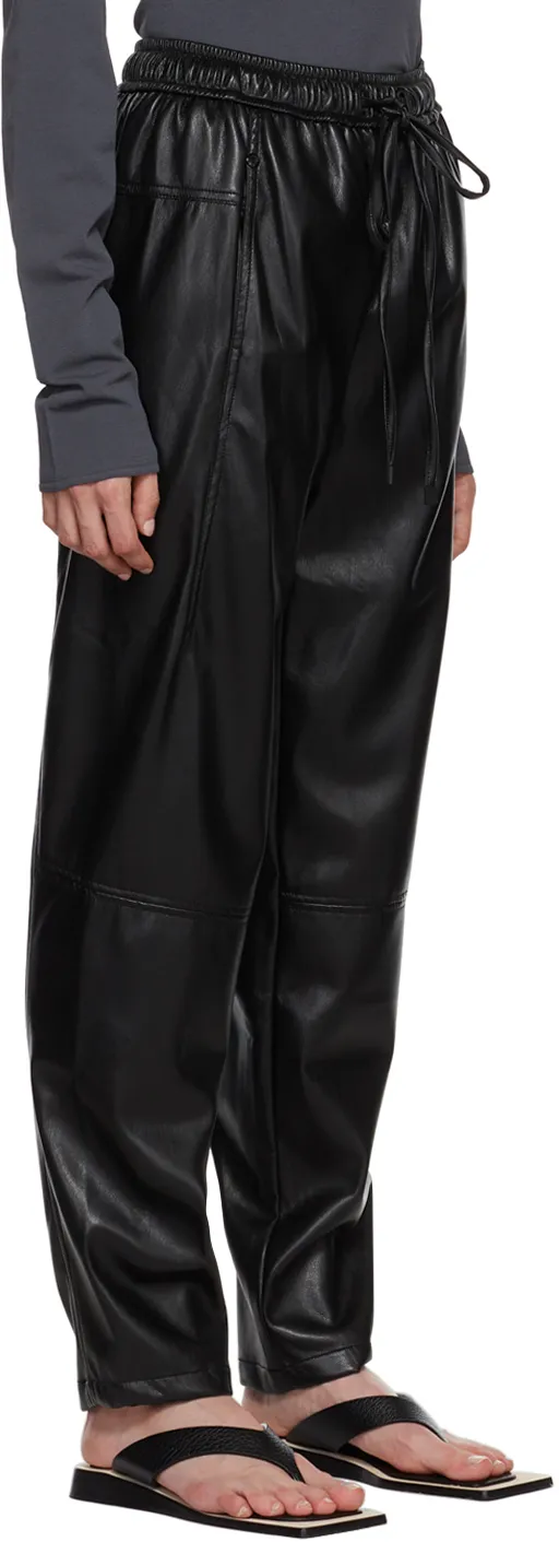 Faux-Leather Drawstring Trousers