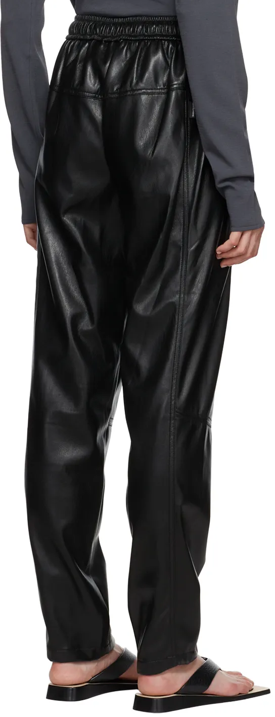 Faux-Leather Drawstring Trousers