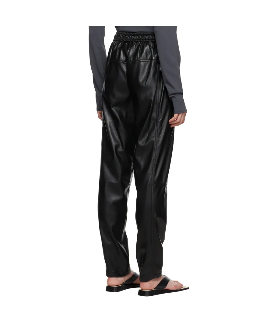Faux-Leather Drawstring Trousers