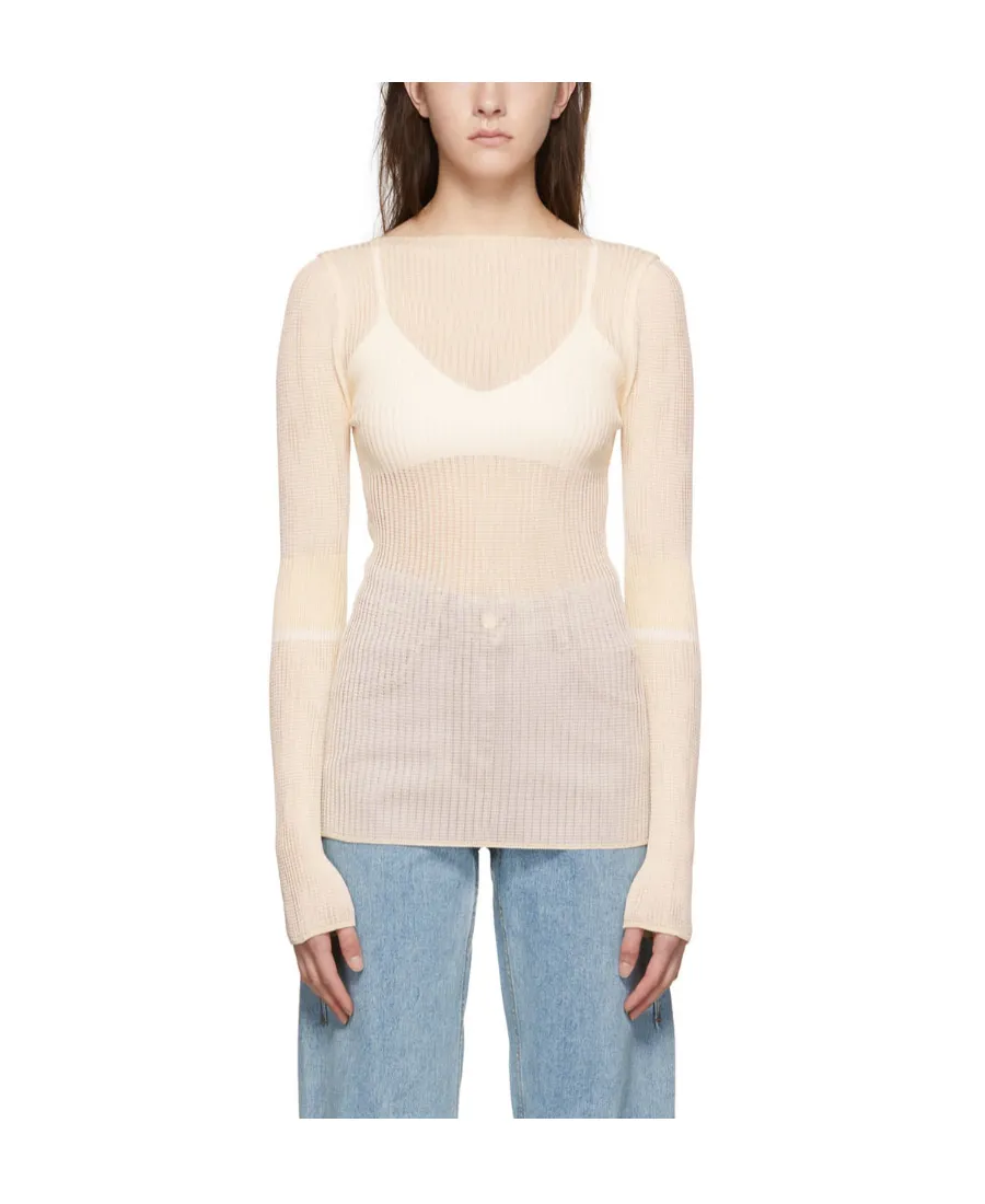Boat-Neck Knitted Jumper