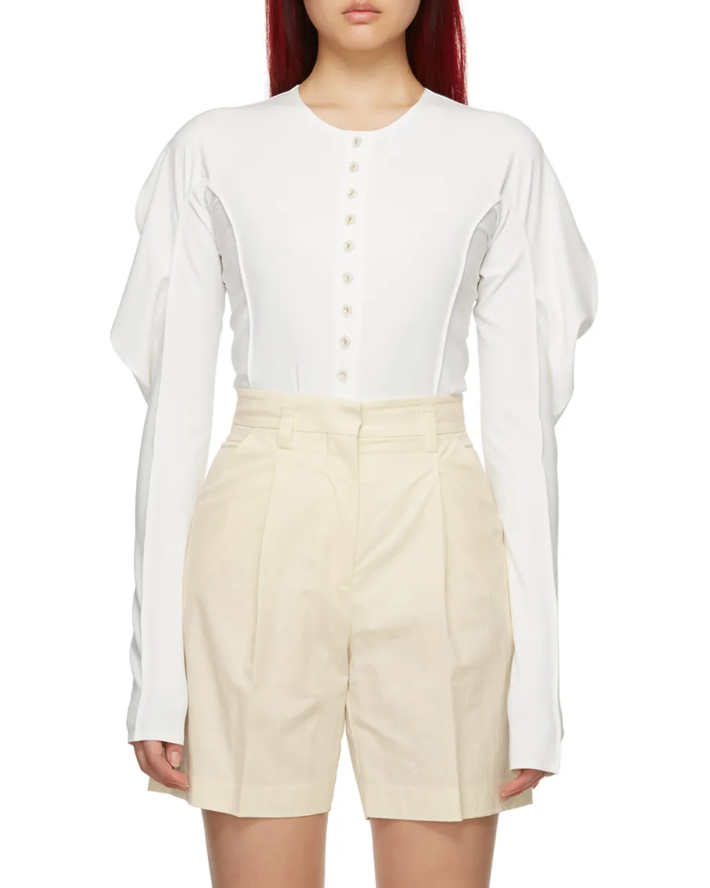 Puff-Shoulder Logo Band Shirt