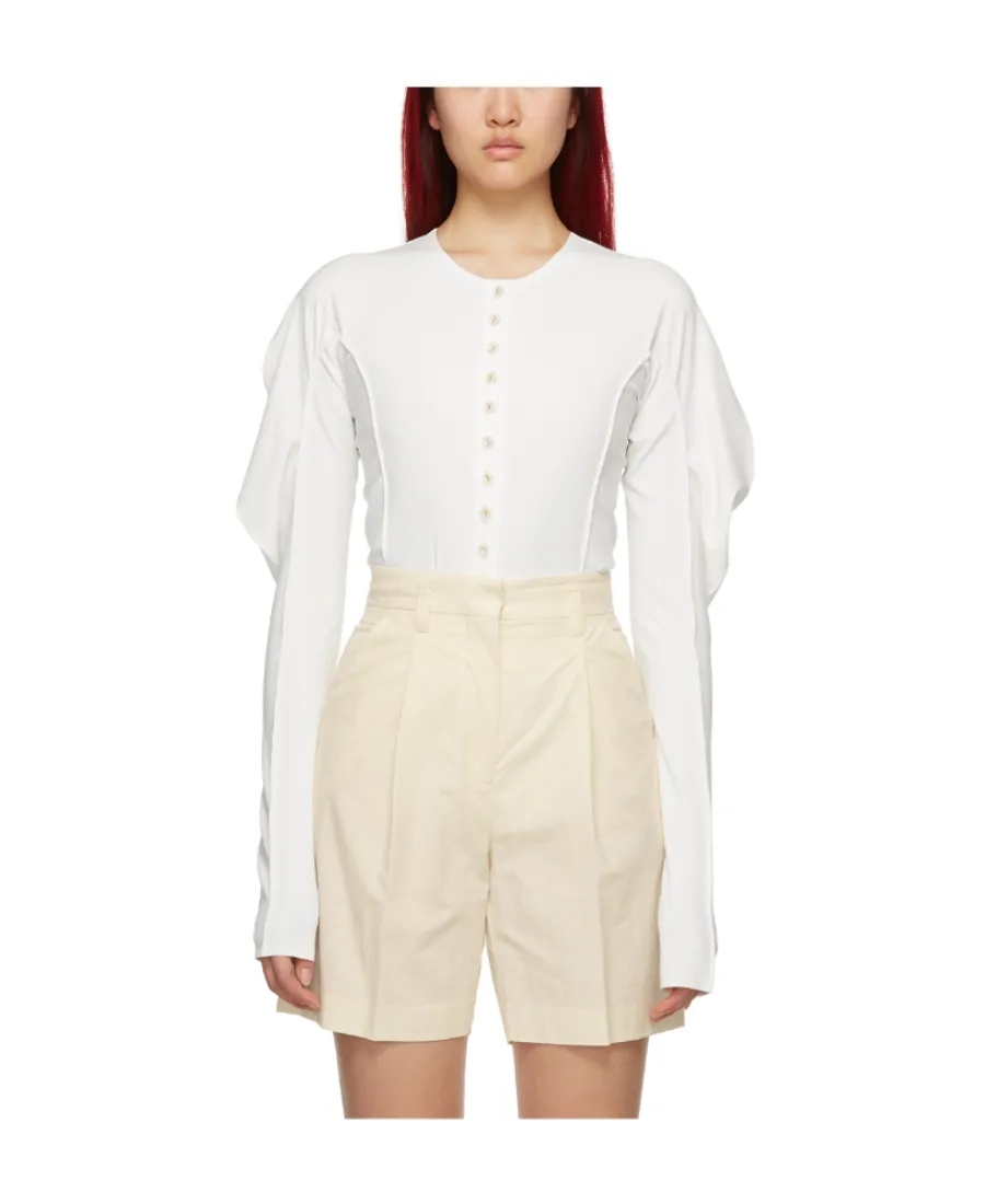 Puff-Shoulder Logo Band Shirt