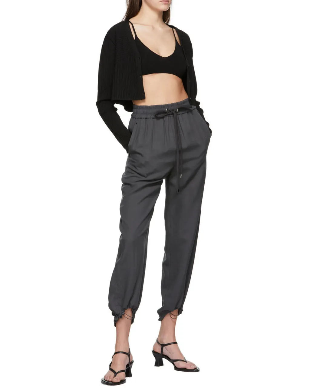 Cropped Tapered-Leg Trousers