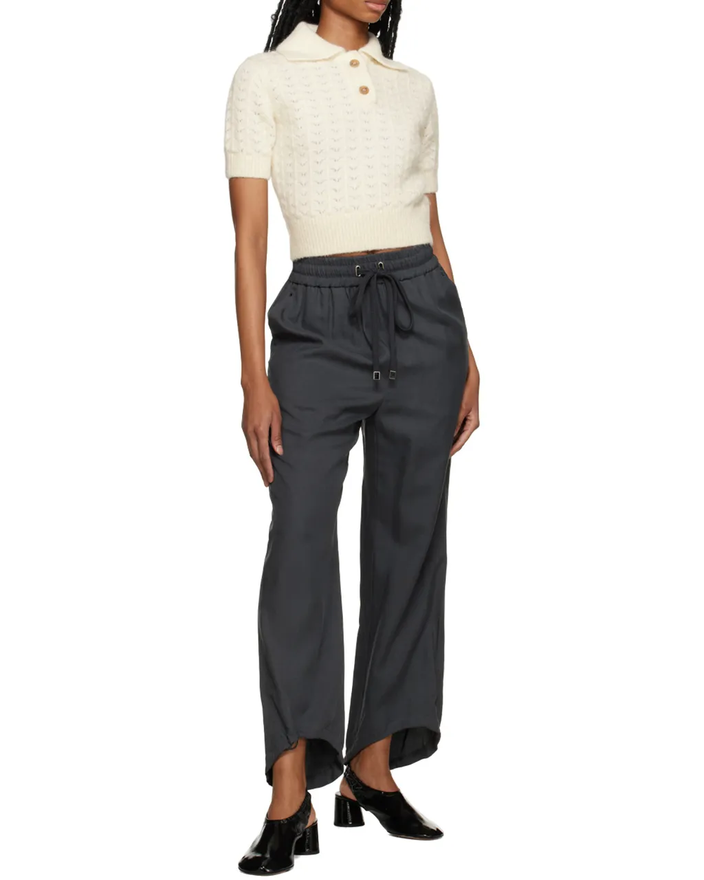 Cropped Tapered-Leg Trousers
