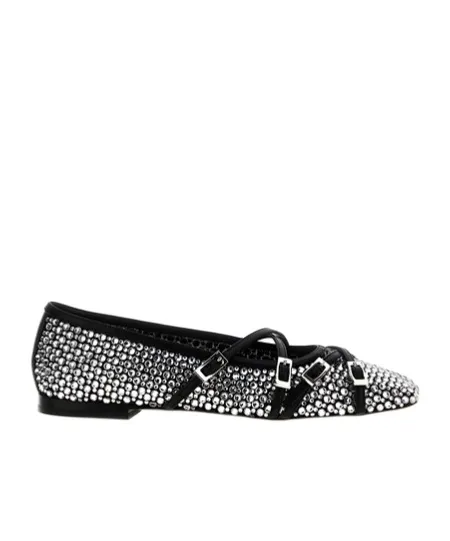 Embellished Square Toe Ballet Flats