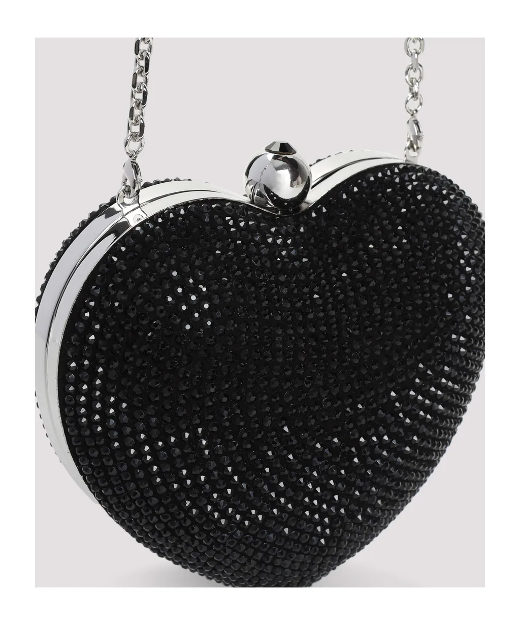 Heart Shaped Embellished Small Clutch Bag