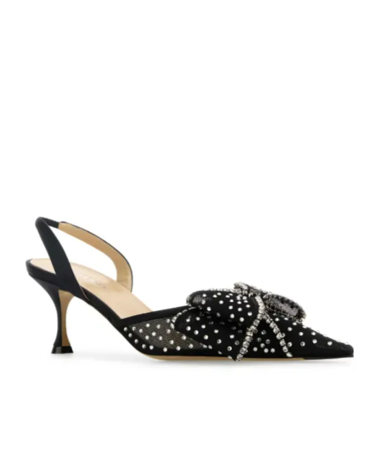Le Cadeau Mesh Embellished Slingback Pumps