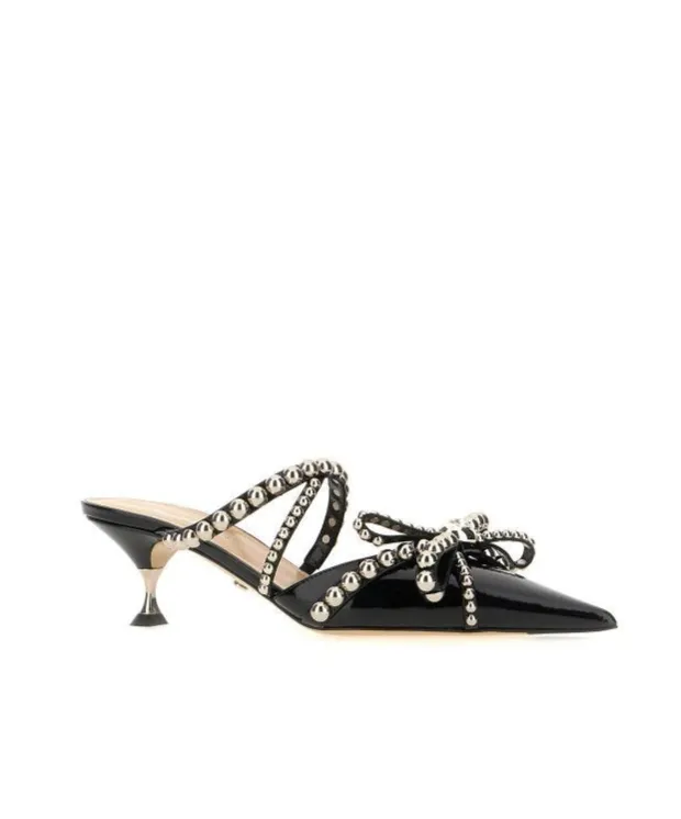 55Mm Studded Leather Mules