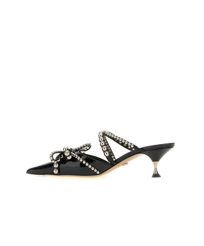 55Mm Studded Leather Mules