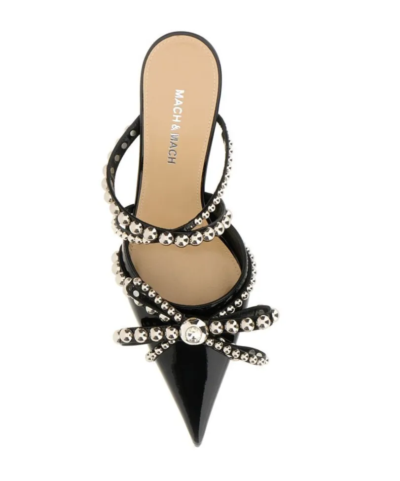 55Mm Studded Leather Mules