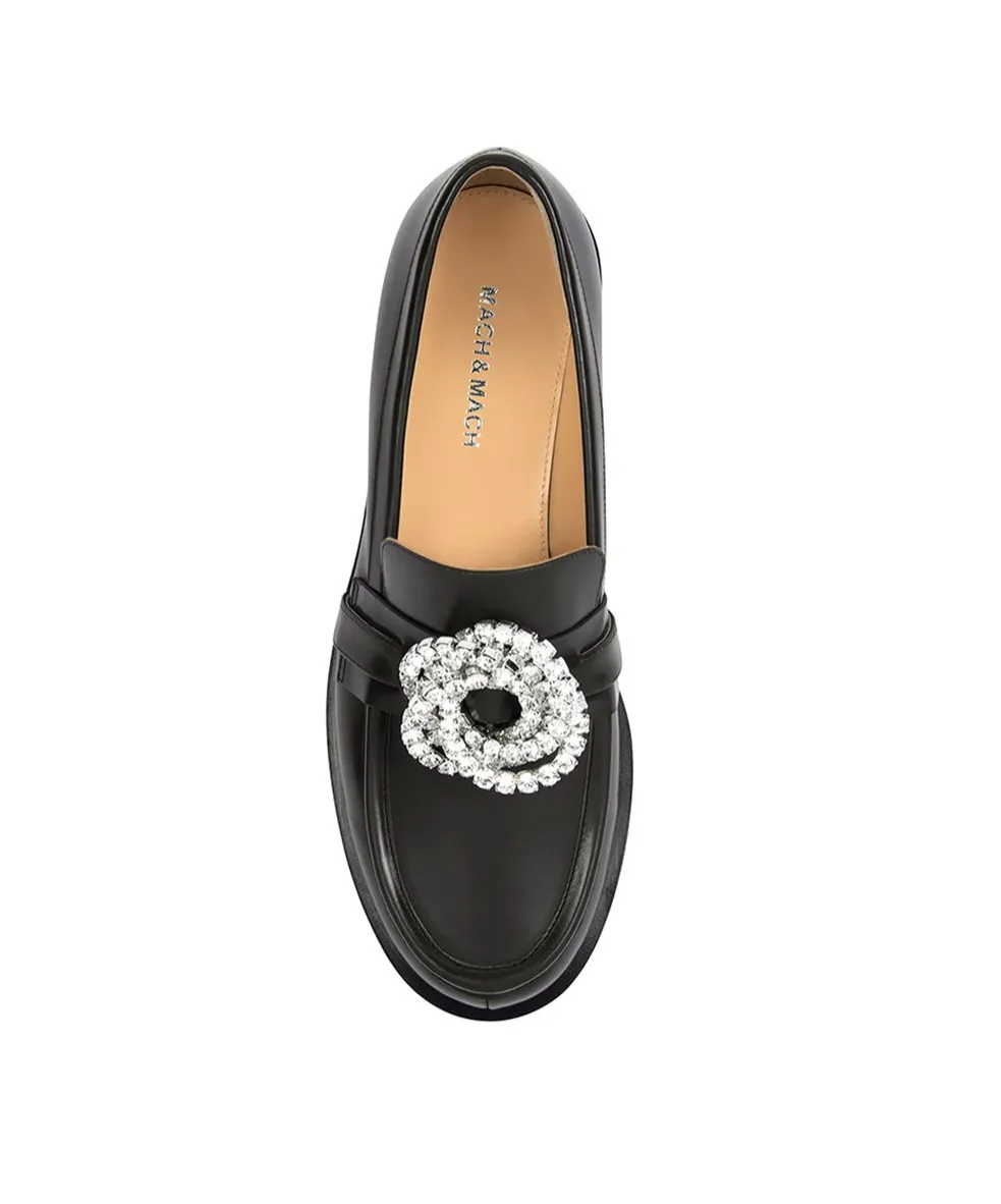 Galaxy Embellished Stacked Heel Loafers