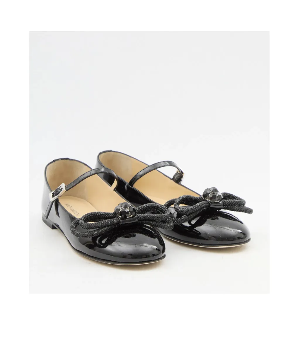 Double Bow Embellished Ballerina Flats