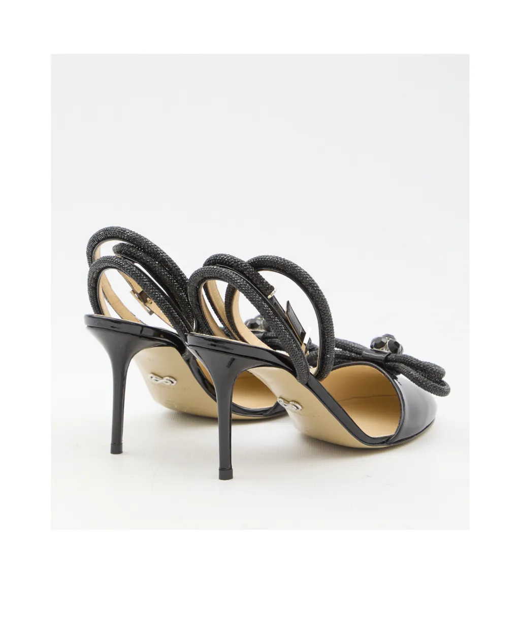 Doubel Bow Embellished Round Toe Pumps