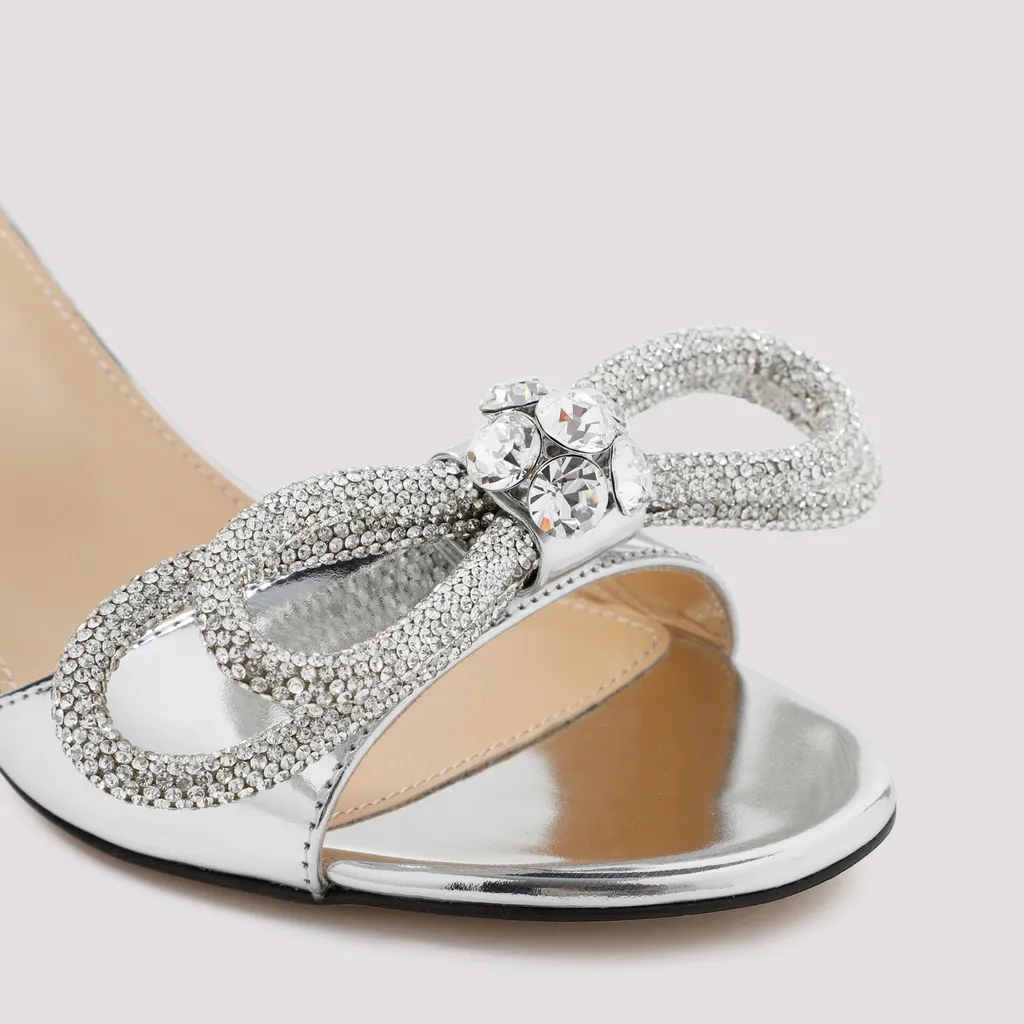 Double Bow Embellished Slip-On Mules