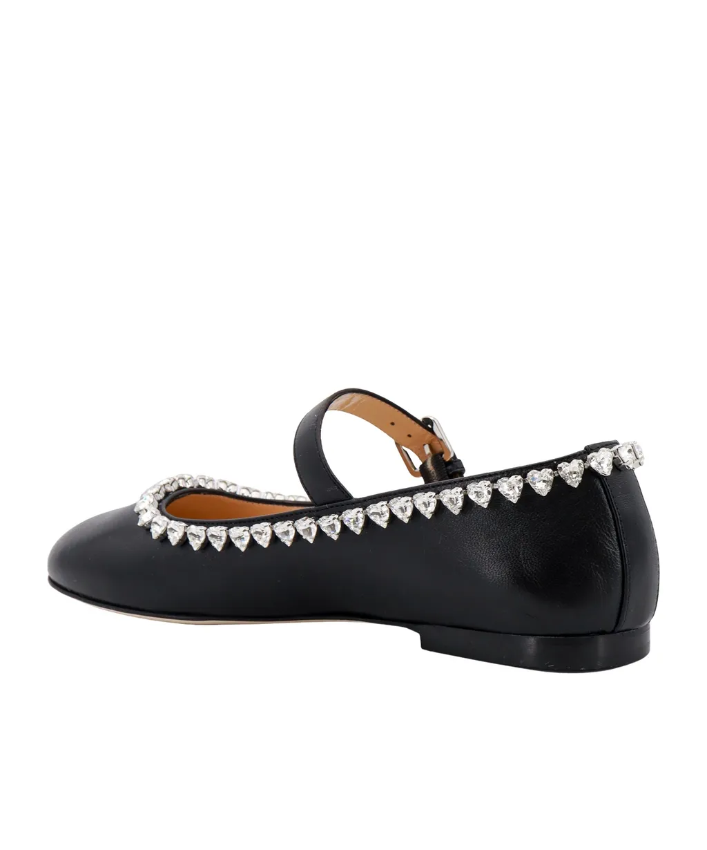 Embellished Buckle-Strap Audrey Ballerinas