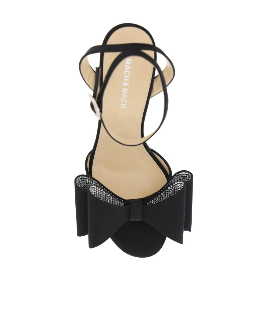 Le Cadeau Bow Embellished Satin Sandals