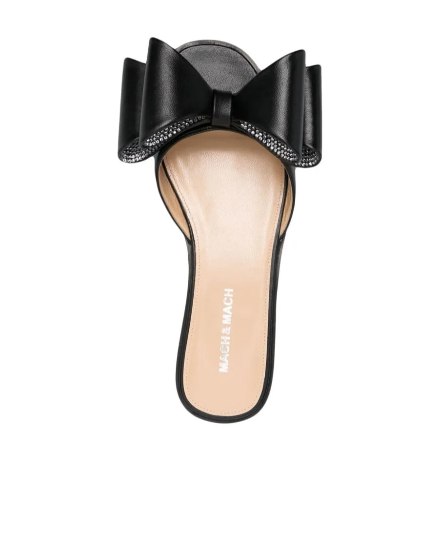 Bow-Detail Leather Sandals