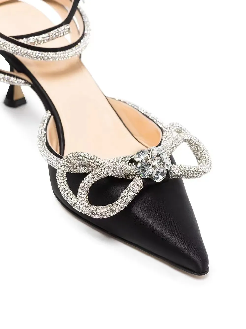 Slingback Embellished Pointed-Toe Pumps