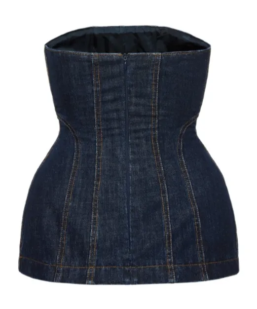 Strapless Denim Corset Top
