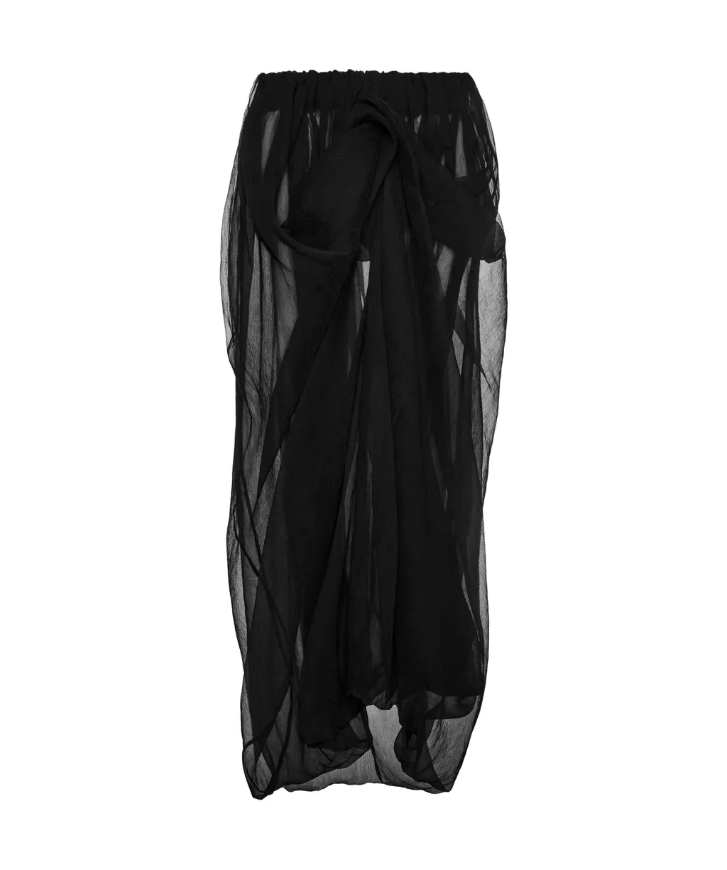 Draped Ruffled Long Skirt