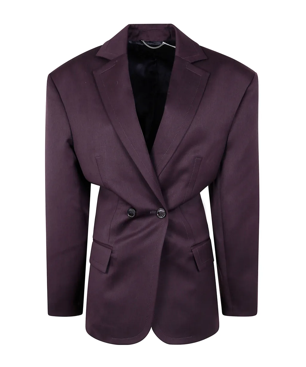 Long Sleeved Pinstripe-Detail Blazer