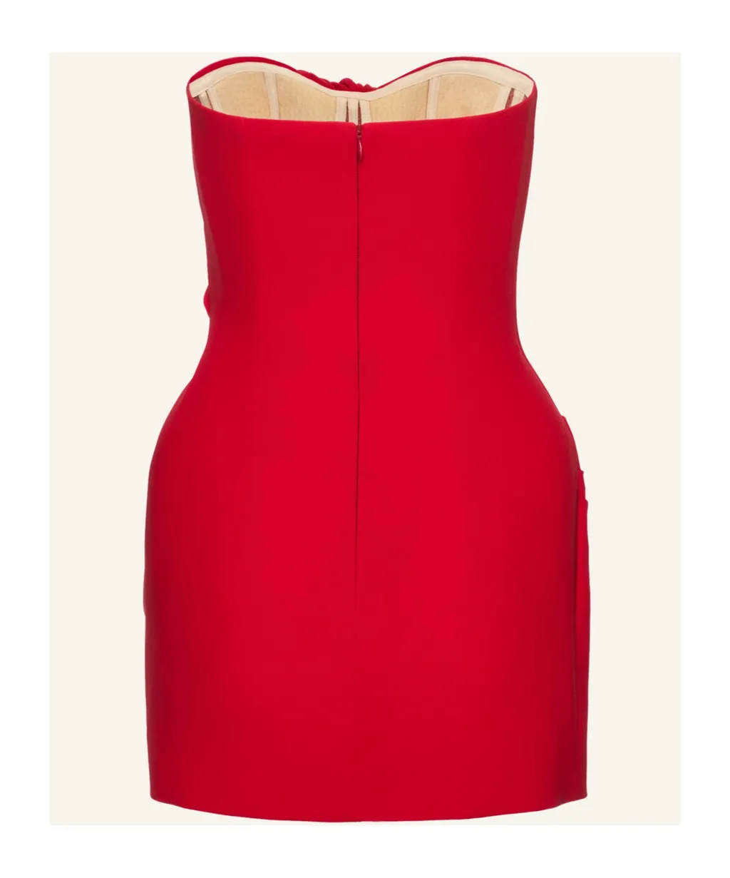 Draped Strapless Mini Dress