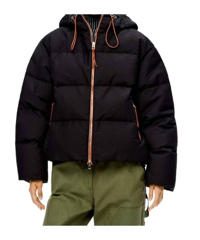 Drawstring Hooded Down Jacket