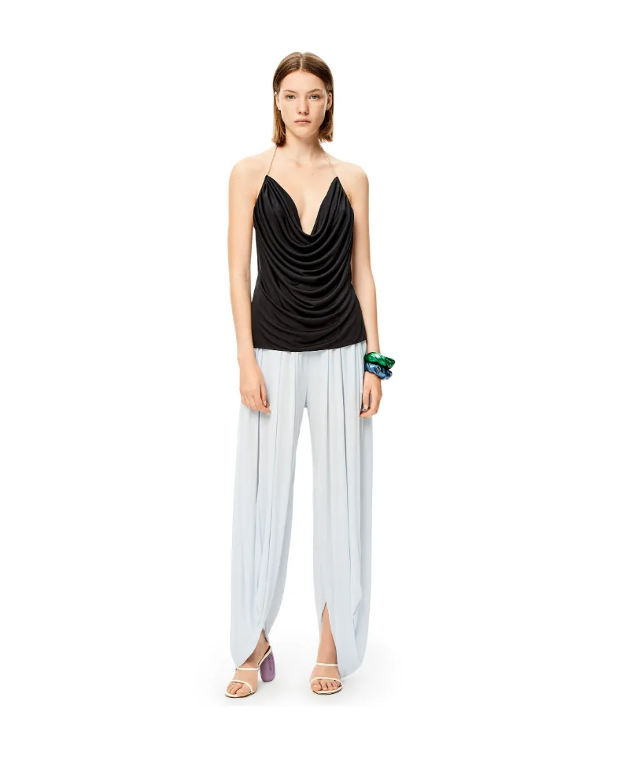 Chain Draped Top In Silk