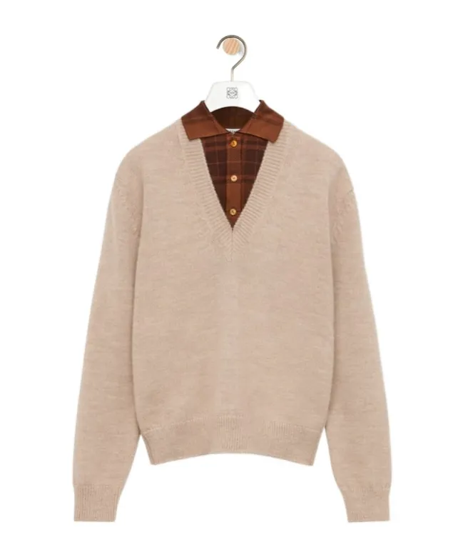 Trompe L'oeil Sweater In Wool And Silk