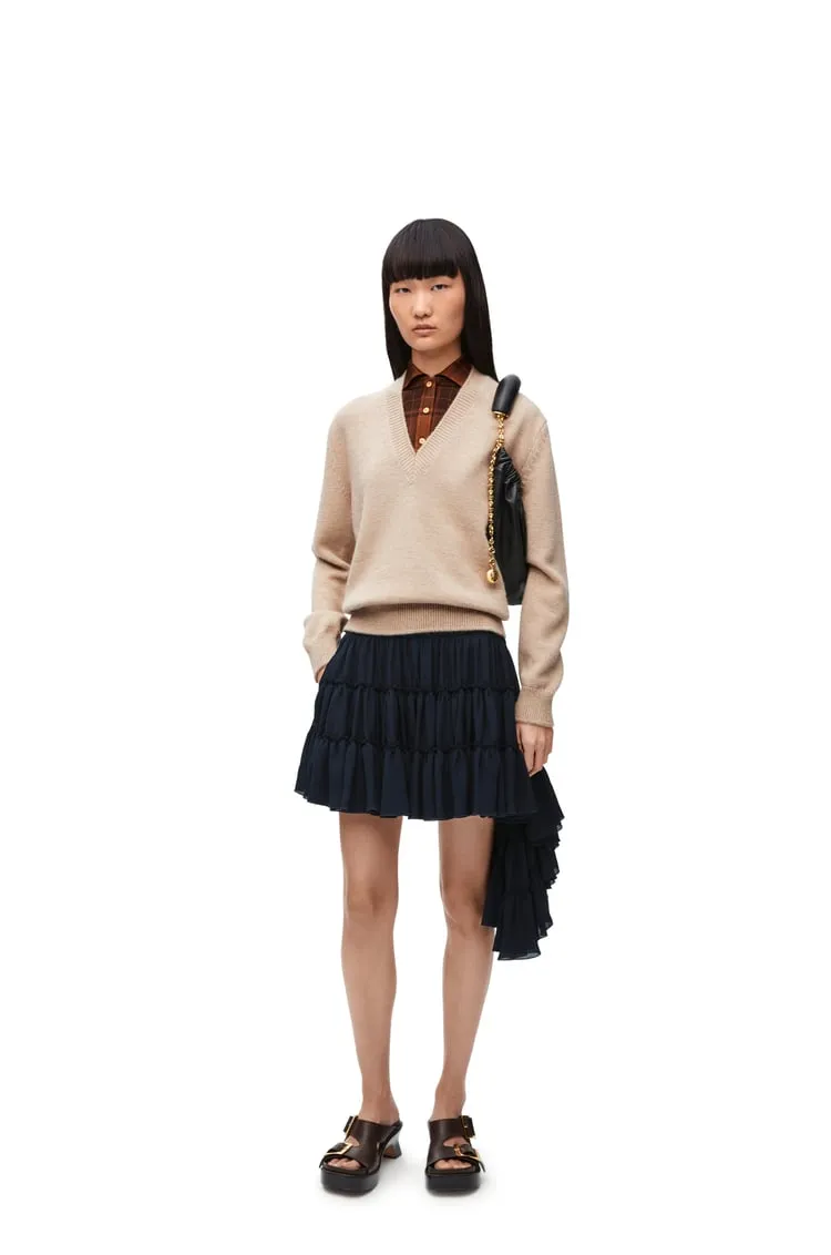 Trompe L'oeil Sweater In Wool And Silk