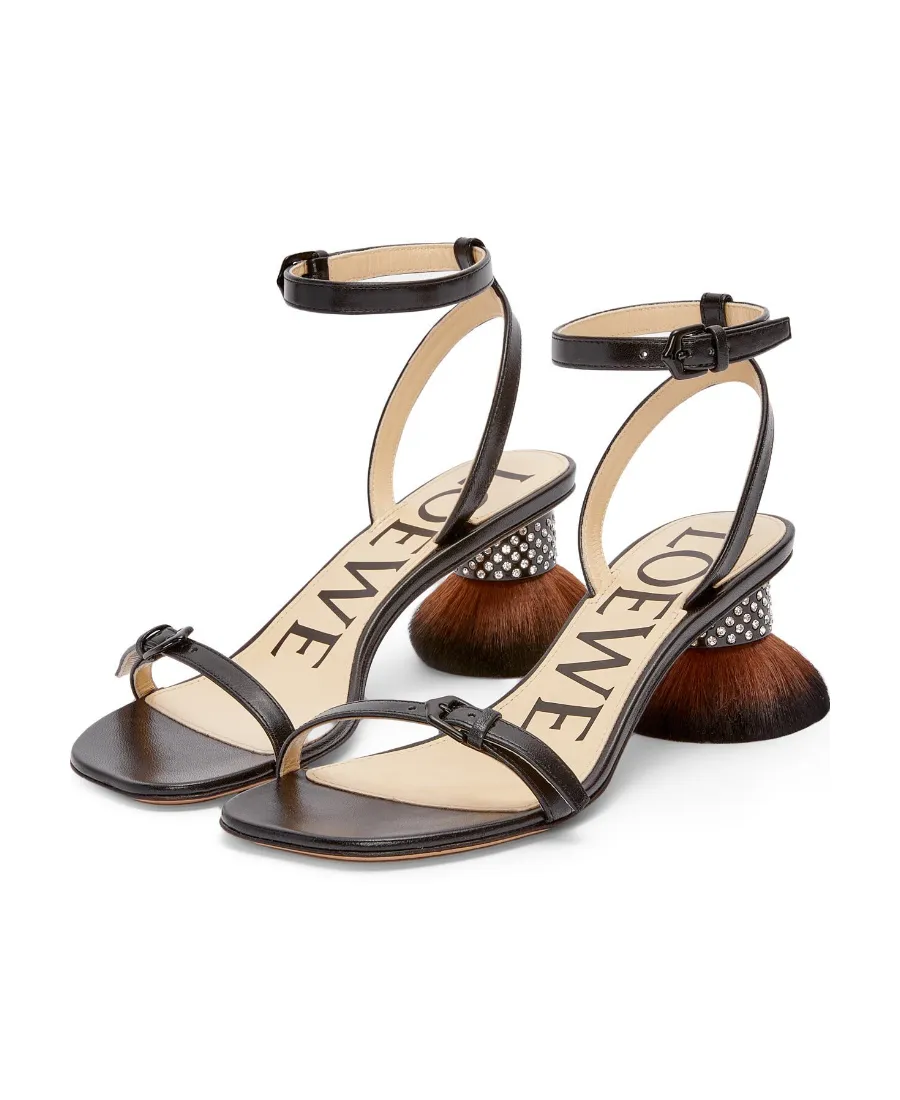 Petal Brush Heel Sandal In Lambskin