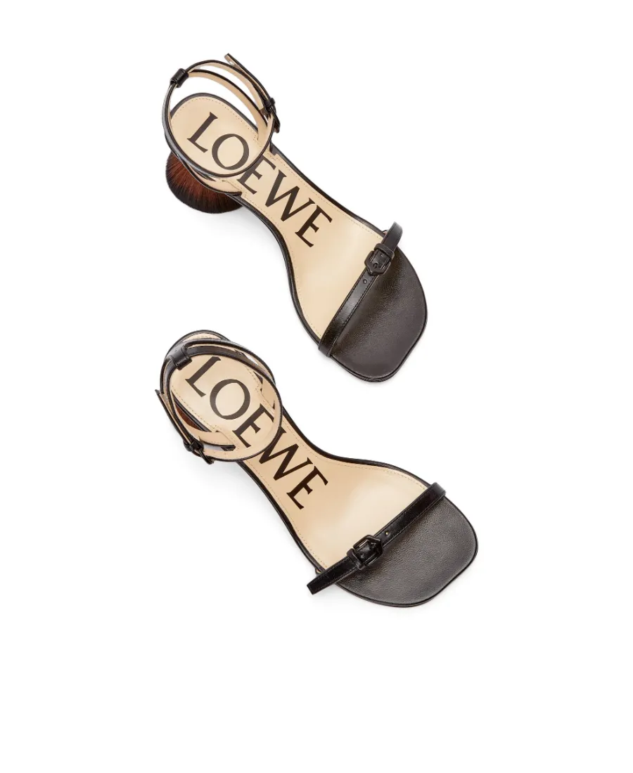 Petal Brush Heel Sandal In Lambskin
