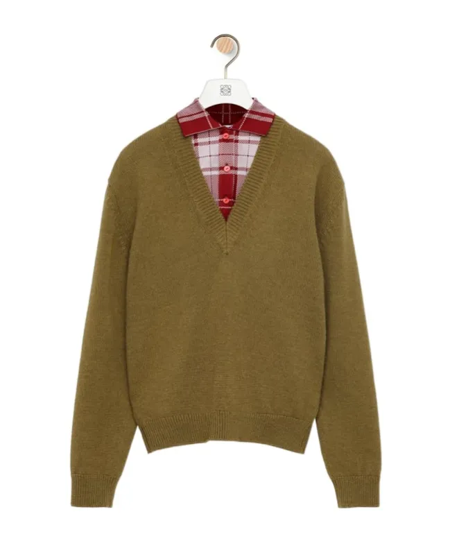 Trompe L'oeil Sweater In Wool And Silk