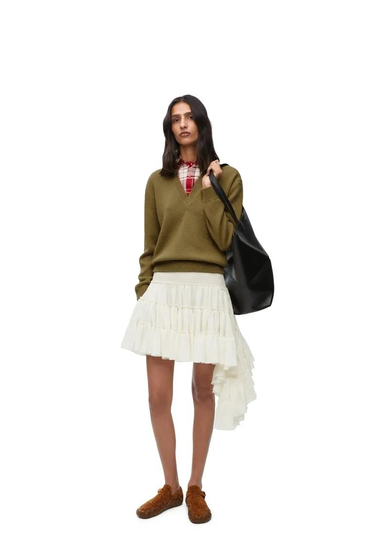 Trompe L'oeil Sweater In Wool And Silk