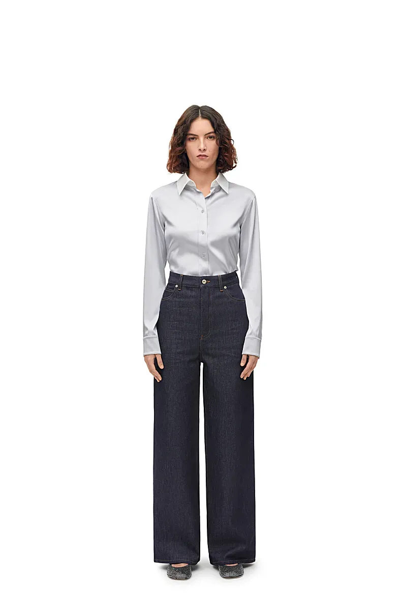 Zipper Button Denim Pants