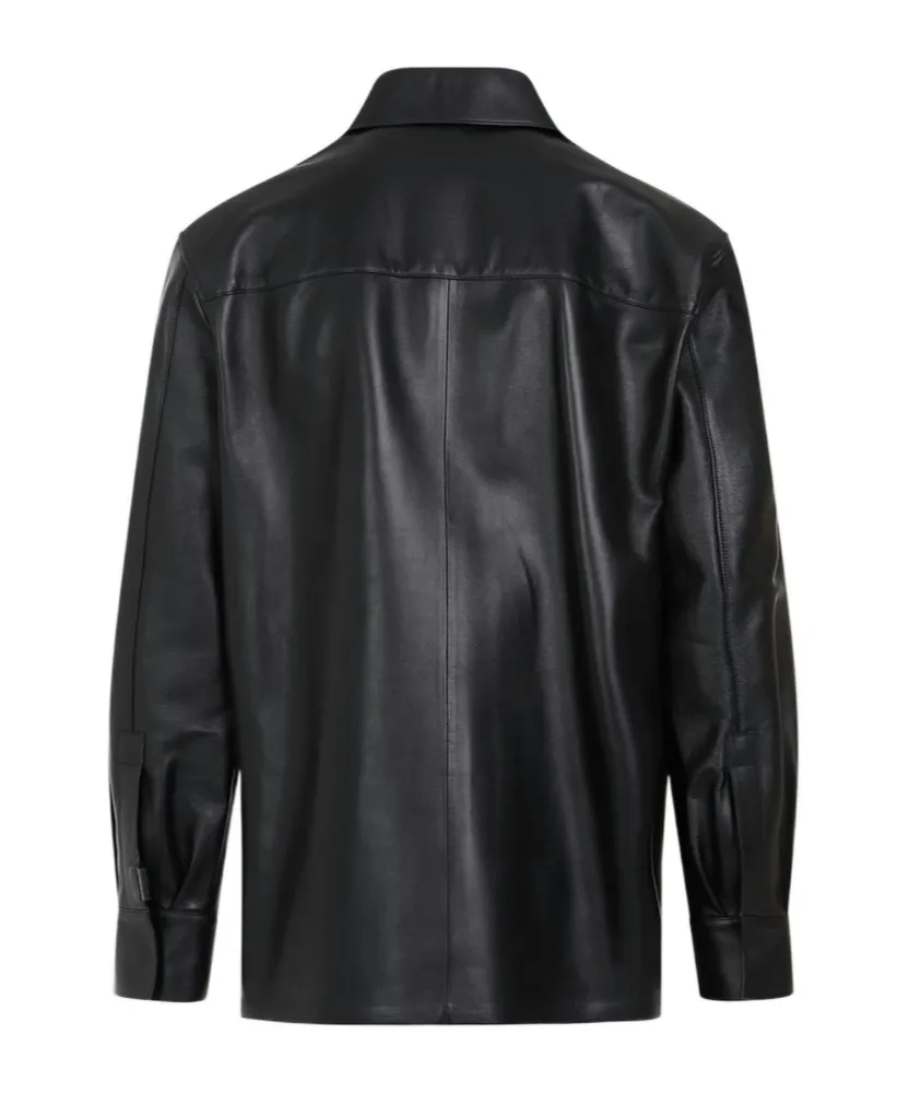 Logo Embossed Long-Sleeved Shirt