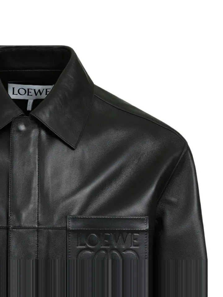 Logo Embossed Long-Sleeved Shirt