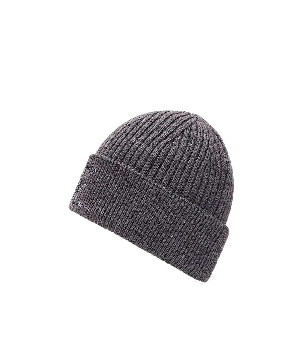 Logo Embroidered Ribbed-Knit Beanie