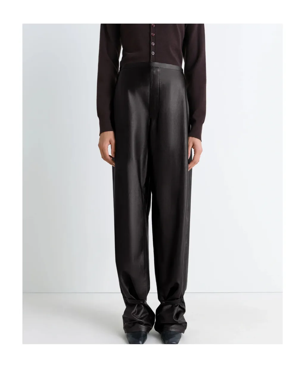 Adjustable-Leg Leather Trousers