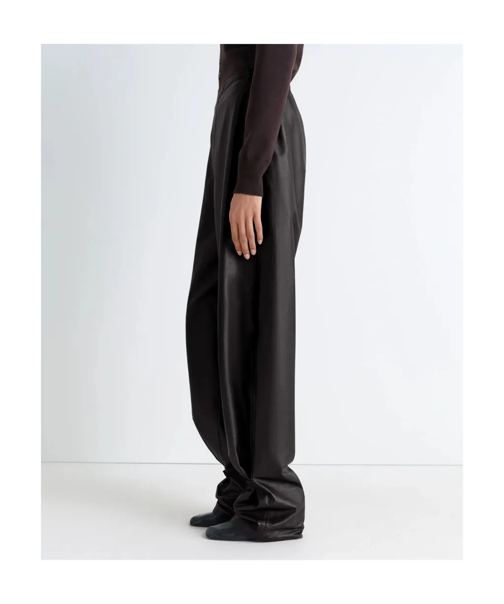 Adjustable-Leg Leather Trousers