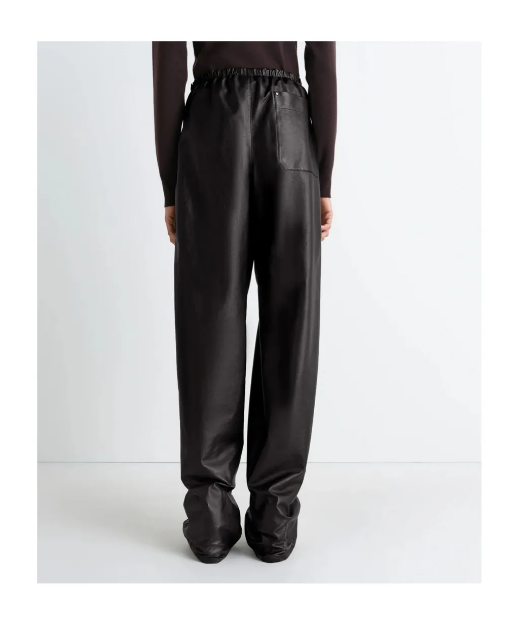 Adjustable-Leg Leather Trousers