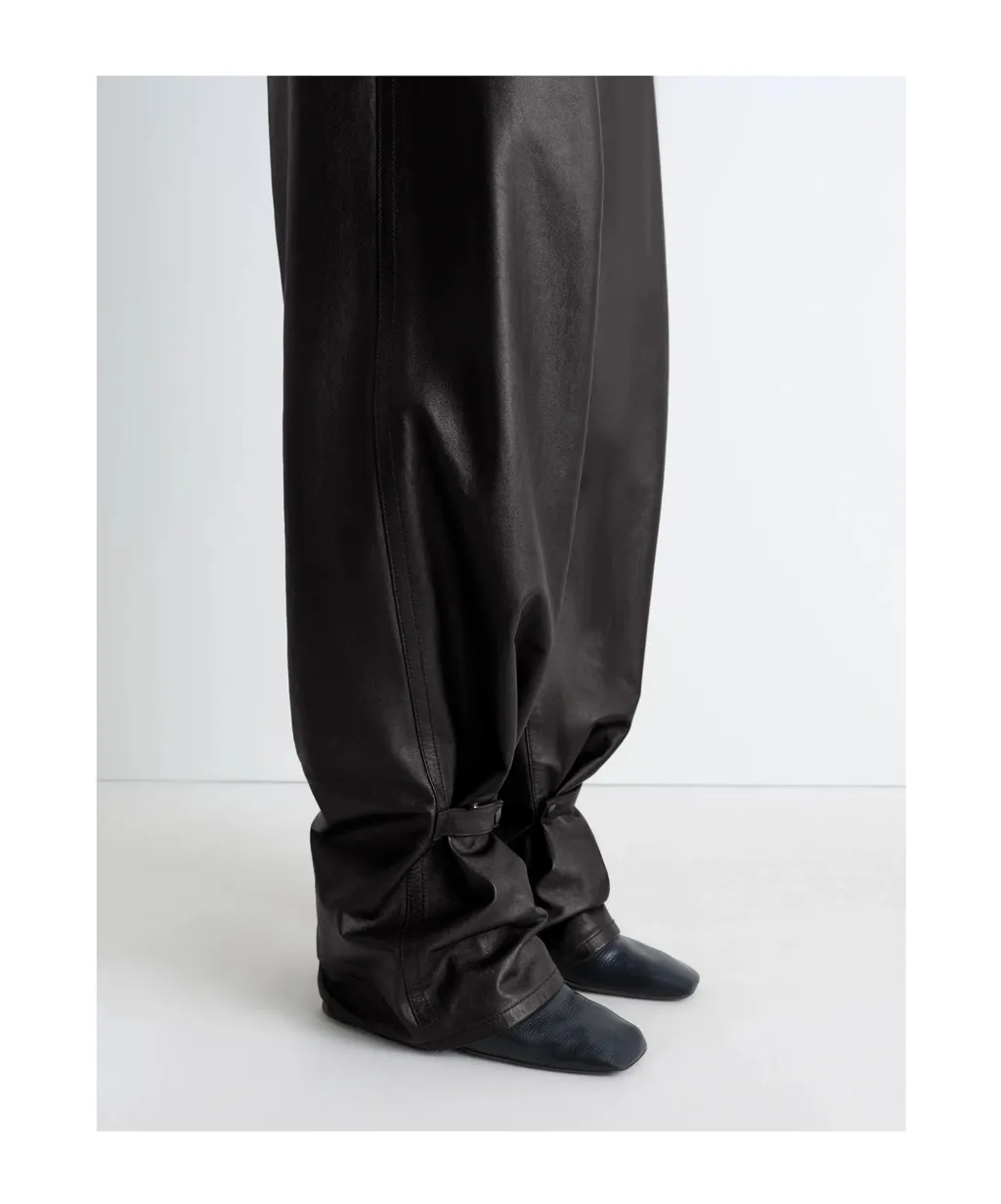 Adjustable-Leg Leather Trousers