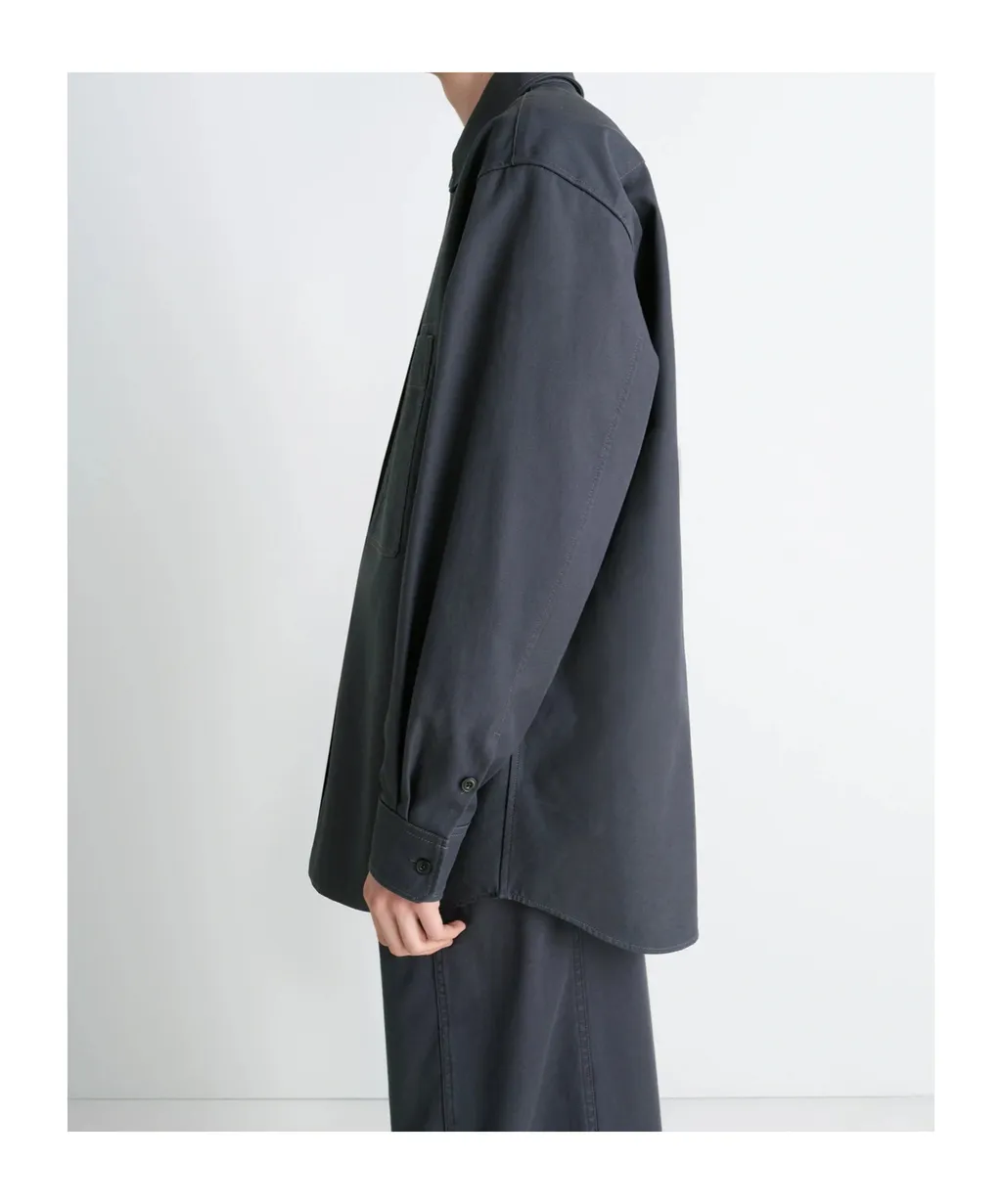 Patch-Pocket Twill Overshirt